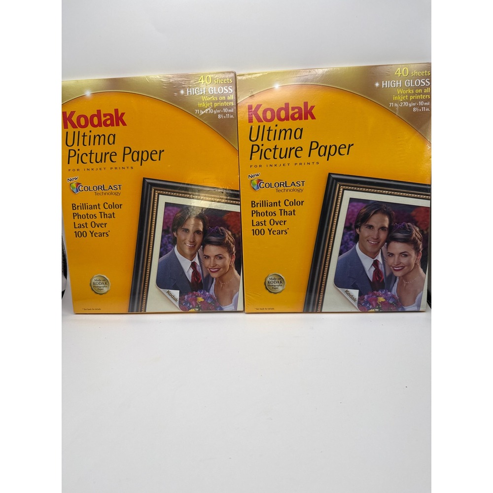 Kodak Ultima Picture Paper High Gloss 8.5x11 40 Sheets 2 Pack CAT 889 2796
